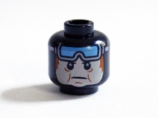 Lego New Medium Blue Minifigure Head Balaclava with Black Eyes Z Pattern 