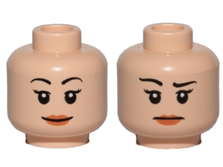 Lego Light Nougat Minifig Head Dual Sided Female Brows Dark Pink Lips Dorothy 