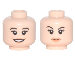 LEGO Minifigure Head LIGHT FLESH Female Dual Sided Peach Lips Open Smile 