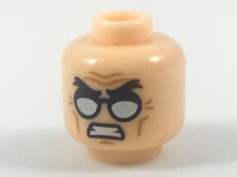 Lego New Light Flesh Minifigure Head Glasses with Silver Glasses Piece