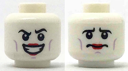 2963 DUAL SIDED Worried/Angry Pattern NEW LEGO Light Flesh Minifig Head No 