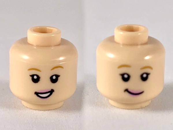 Lego 1 Flesh Minifigure Reversible Head Female Girl Peach Lips Monica Friends