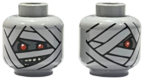Minifigure, Head Dual Sided Alien Mummy with Dark Bluish