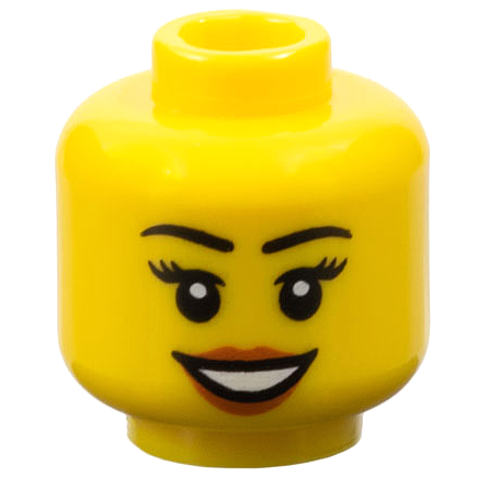 ブリブリページ Minifigure, Head Female Black Eyebrows and Eyelashes, Dark