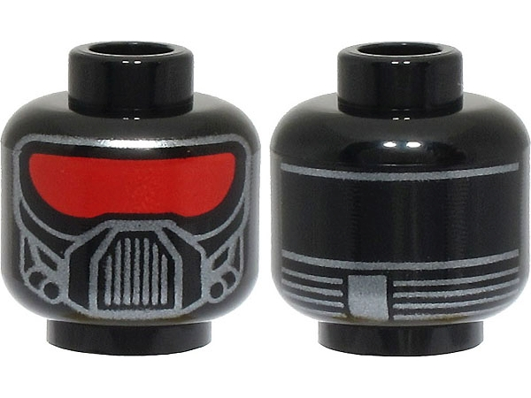 Minifigure, Head Alien Mask with Red Visor, Silver Breathing