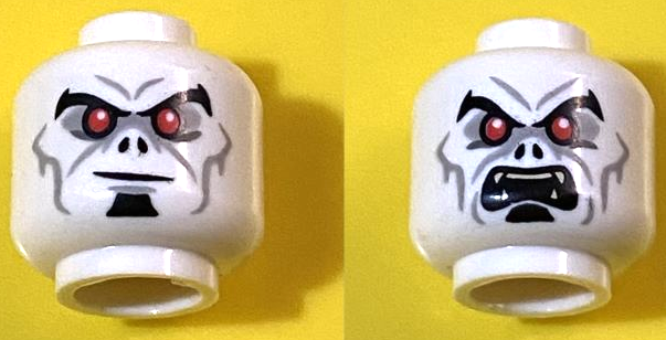 Minifigure, Head Dual Sided Alien Black Eyebrows and Soul Minifigure, Head Dual Sided Alien Black Eyebrows and Soul