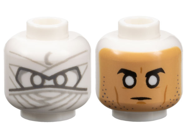 Minifigure, Head Dual Sided Mask with Layered Wrappings and