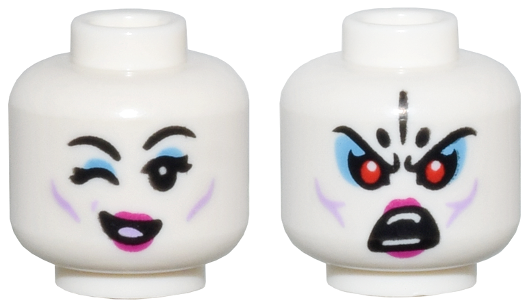Minifigure, Head Dual Sided Female Medium Lavender Cheek Minifigure, Head Dual Sided Female Medium Lavender Cheek