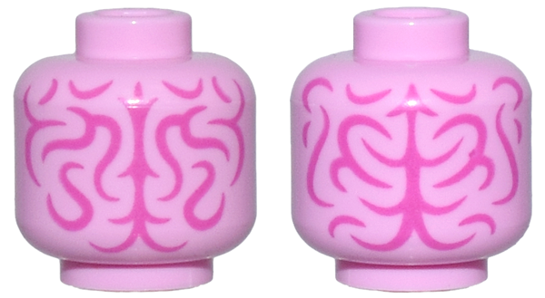 Minifigure, Head without Face with Magenta Brain Fissures