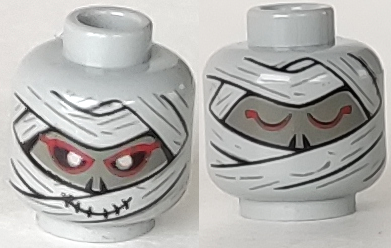 p様　3個 Minifigure, Head Dual Sided Alien Mummy with Dark Gray Face