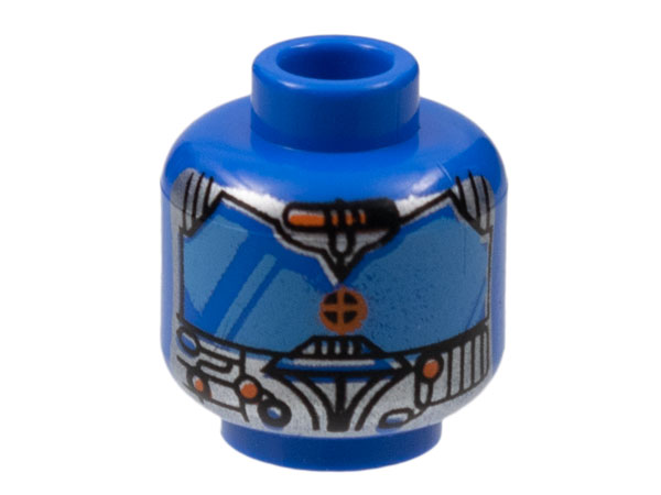 ボブ Minifigure, Head Alien with Blue Eye Mask Large, Red Dot