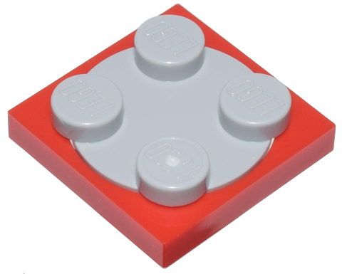 2 x 2  TURNTABLES White w/ Light Bluish Gray Top - LEGO 15 pcs - NEW! 