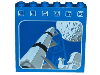 LEGO  SPACE BRICK 1X6X5 LL2079 ROCKET MOON PATTERN 