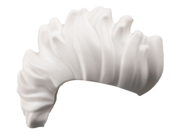 Plain wide mohawk hair with a wavy, swept-back texture.