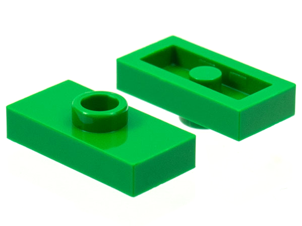 2 LEGO Parts Pieces Lot ~ Plate Modified w/ Stud 1 x 2 ~ Part# 3794 DARK BLUE 
