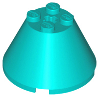 lego 3943b Light Bluish Gray Cone 4 x 4 x 2 with Axle Hole 