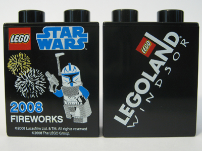 Profit Stilk Oprør Duplo, Brick 1 x 2 x 2 with Star Wars 2008 Fireworks Legoland Windsor  Pattern : Part 4066pb326 | BrickLink