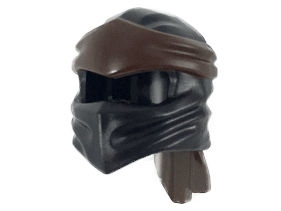 Pattern BrickLink Brown Minifigure, 4 Wrap | with Ninjago Type Dark Molded Part : 40925pb03 Headgear Headband