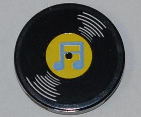 LEGO RECORD TILE ~ Round 2x2 Gold Minifigure Vinyl Music Accessory Tile NEW * 