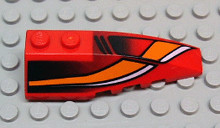Wedge 6 x 2 Right with White/Orange Curves and Black Fade