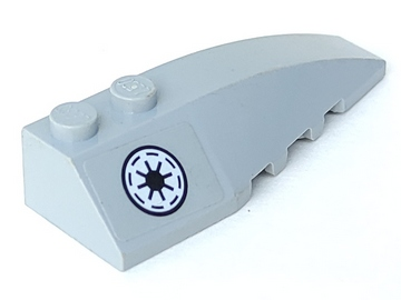 Wedge x 2 Right with Black and White SW Galactic Republic Symbol with Thin Border Pattern (Sticker) - Sets 7669 / 7868 : Part 41747pb036 BrickLink
