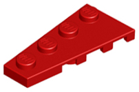 Wedge Plate 4 x 2 RED 3 LEFT & 3 RIGHT LEGOS SET of  3  Matched Pairs 