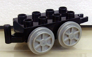 Lego Duplo 4195c01 Train Base 2 x 4 with Dark Bluish Gray Wheels 