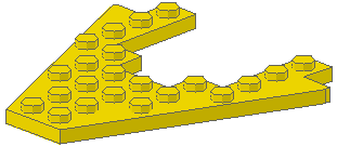 LEGO WEDGE PLATE 2 PLATS 8x8 avec 1 encoche 4x4-4475  NOIR 
