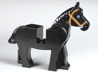 Lego - 1x Horse Cheval Pferd Cavallo 4493 4493c01pb02 Black/Noir/Schwarz