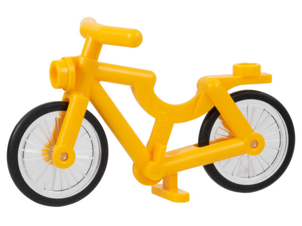 Lego Blue Bicycle Frame Heavy Mountain Bike Bright Light Orange Wheels