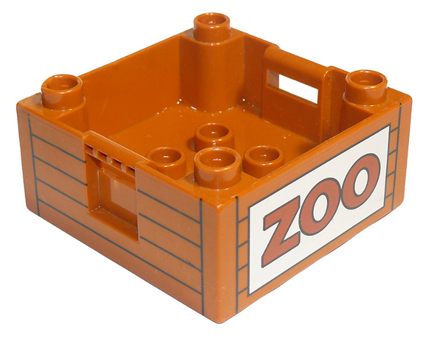 Duplo 1x Lego Duplo Caisse Foncé Orange Braun 4x4 Zoo Container Essai 4971 47423pb07 