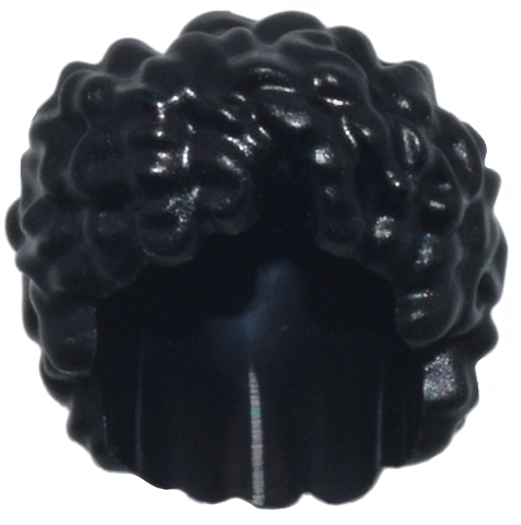 Plain curly bushy hair with a textured surface and a small accessory hole at the crown.