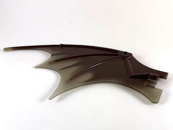 LEGO 51342pb05 Black Dragon Wing 19 x 11 Marbled Trans-Red Trailing Edge Pattern