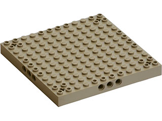 Modified 12 x 12 with 3 Pin Holes on each Side and Axle Holes LEGO 52040 Brick 