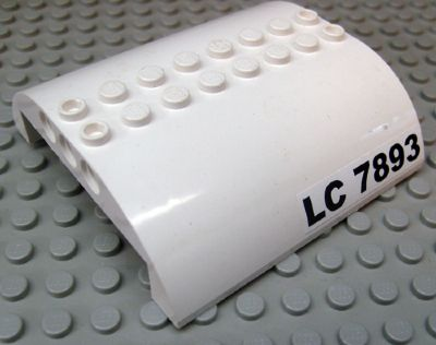 Slope, Curved 8 x 8 x Double with 'LC 7893' Pattern on Sides (Stickers) - Set 7893 : Part 54095pb06 | BrickLink