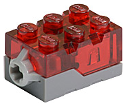 LEGO PART 54930C01 TRANSRED ELECTRIC LIGHT BRICK 2X3X1 1/3 LED LIGHT NEW BATTERY 