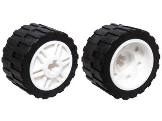 4 Axle Bricks 24 x 14mm Lego 8 x Light Grey Spoked Wheels with Black Tyres 