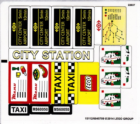 Precut Custom Aufkleber passend für LEGO 4556 Sticker Sheet for Train Station 