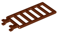 4X Lego® 6020 Leiter Gitter Zaun Ladder 7X3 mit Clip Rotbraun Brown 