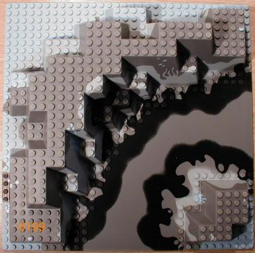 Raised 32 x 32 Canyon with Blue Underwater Pattern  6024 Lego Baseplate 