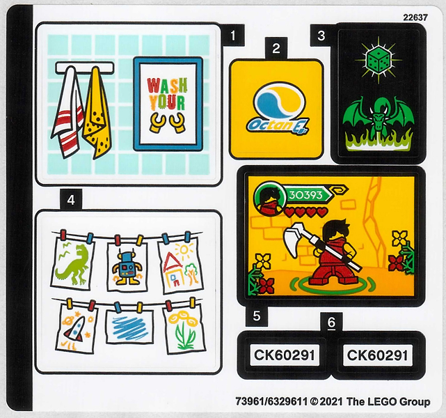 Sticker Town House with Garden Custom Precut Aufkleber passend für LEGO 376-2 