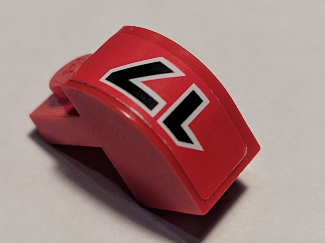 Slope, Curved 2 x 1 x 1 1/3 with Recessed Stud with Number