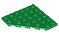 LEGO 6106 X4 Nero 6 x 6 Wedge Plate Piastra di base sottile tagliare gli angoli in buonissima condizione 