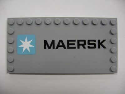 Tile Modified 6 x 12 with Studs on Edges with MAERSK and Maersk Logo Pattern Sticker Set 10219 Part 6178pb006 BrickLink