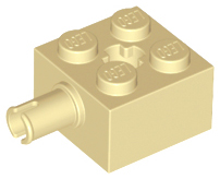 4x Lego Brick Modified 2x2 Stift Achse Axle Hole Beige/Tan 6232 Neu Lego 