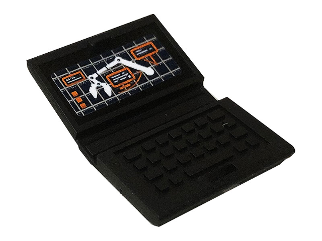 forbruger Bedøvelsesmiddel bibliotekar Minifigure, Utensil Computer Laptop with Control Crane Screen Pattern  (Sticker) - Set 60225 : Part 62698pb13 | BrickLink