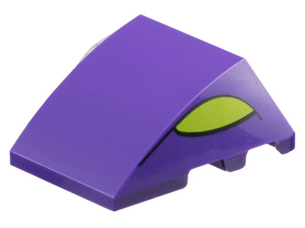 Wedge 4 x 3 Triple Curved No Studs with Lime Eyes with Black