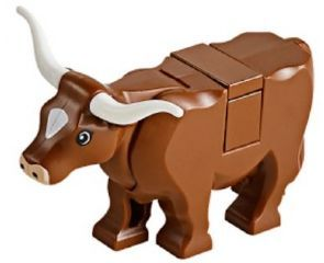 Lego 10 Pieces City Mini Figures Animal Cow White Long Horn 
