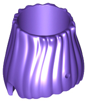 Plain tall Trolls hair with vertical ridges and a large hollow opening at the top.