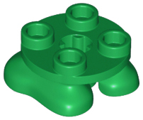 Plain green Super Mario lower body part with a round 2x2 plate top and two rounded feet.